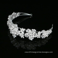 Hot sale Exquisite Pearl Rhinestone silver Petals  bridal headpiece wedding accessories for bride